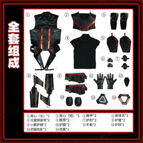 Shusheng-R Movie Tron:Ares Ares Full Set Uniform Shoes Cosplay Costume