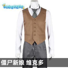 Anime Tim Burton Corpse Bride Victor Van Dort Cosplay Costume Jacket Pants Halloween Carnival Party Disguise Suit for Men