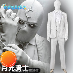 Moon Knight Cosplay Costume Adult Men Outfit Mr Knight Superhero Marc Spector Halloween Carnival Cosplay Suit And mask Prop