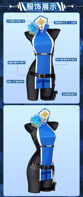Game GODDESS OF VICTORY: NIKKE Cosplay Nlkke Meideng Ice Rose Costume Halloween party sexy dress uniform props accessories set