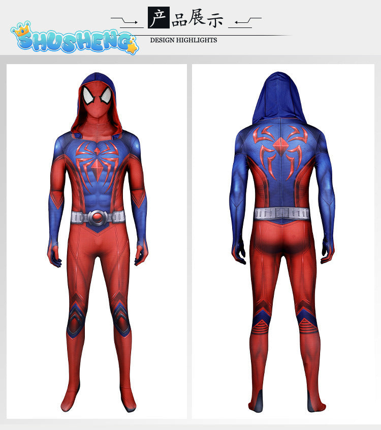 Scarlet Spider Cosplay Costume For Men Jumpsuit Bodysuit Across Fresh Halloween Carnival Party Role Play Suit New