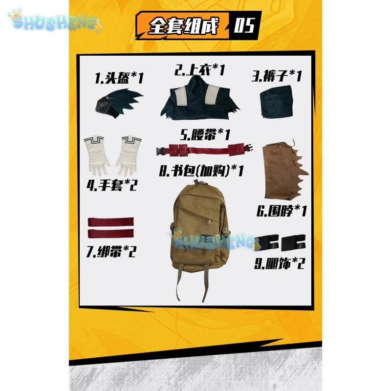 Latest styles My Hero Izuku Academy Midoriya Cosplay Costume Hero Academy Deku Batting Suit Green Men Uniforms set XS-XXL