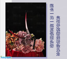 New Anime Honkai Impact 3 Raiden Mei Cosplay Horns Halloween Devil Horns Barrettes Cosplay Hair Clip Headdress Costume Masquerade