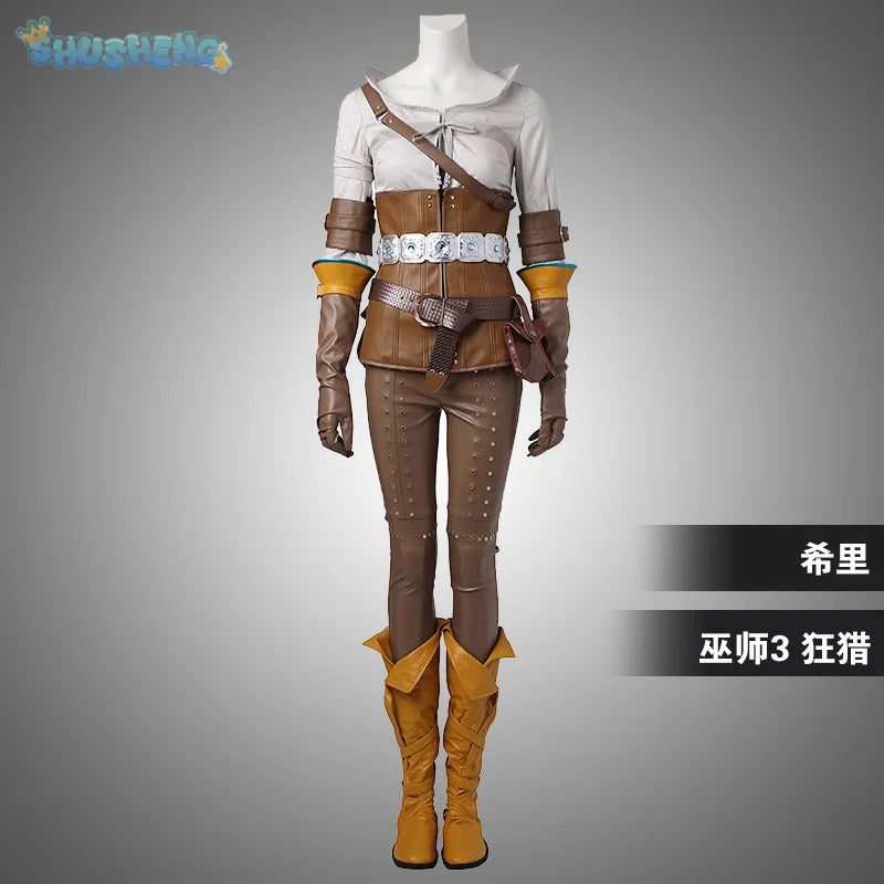 Game Witcher 3 Wild Hunt Cirilla Fiona Elen Riannon Cosplay Ciri Costume Halloween Party high-quality Complete set clothing sale