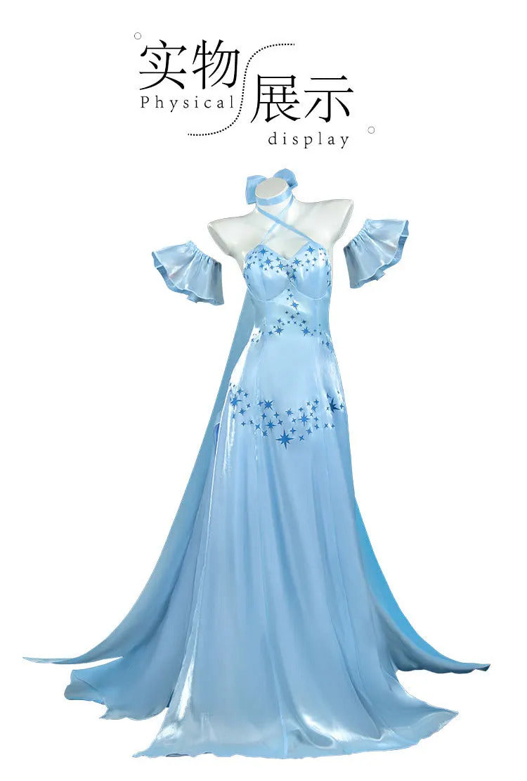 Shusheng-N Re:ZERO - Starting Life in Another World Emilia Cosplay Costume Crystal Dress Halloween Party Role Play Outfit Women