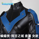 Game Bat Arkham City Clothes Cosplay Costume Dick Grayson Bodysuit Halloween Outfit with Shoe Covers Women