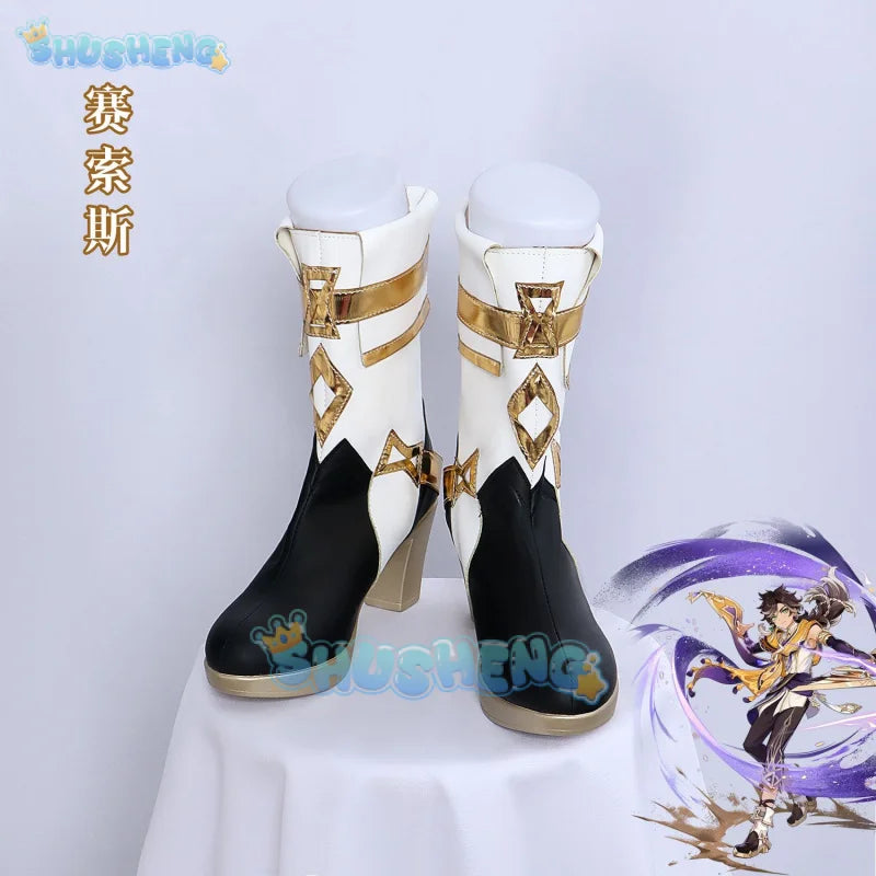 Genshin Impact Sethos Cosplay Shoes Anime Chinese Style Halloween for men Game