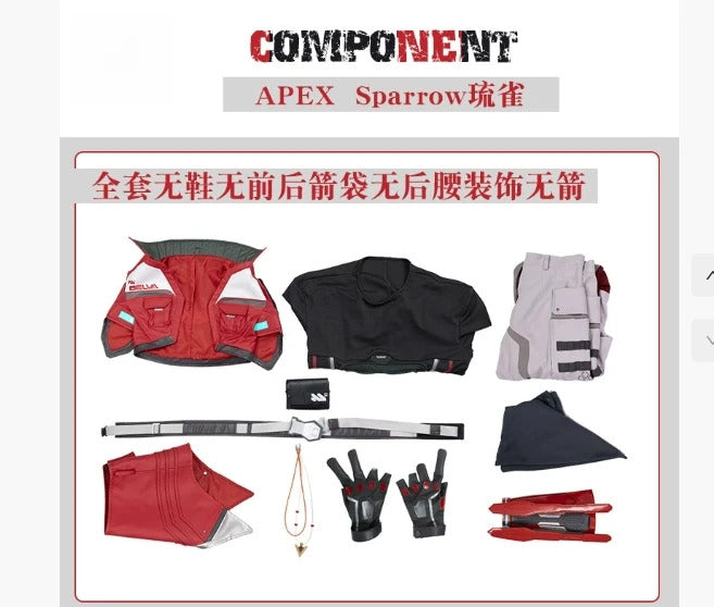 Game Apex legends Luciano Sparrow cosplay costume Coat pants belt gloves necklace props shoes set men woman fantasy New uniform