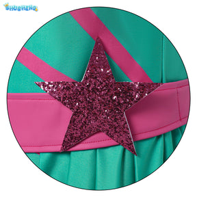 Winx Club Stella Cosplay Costume Anime Magical Fairy Party Green Dress Props Halloween Roleplay Outfit Costume Woman Disguise