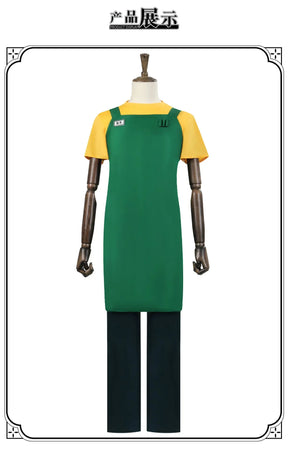 Taro Sakamoto Cosplay Anime Costume Sakamoto Days Yellow T-shirt Green Apron Glasses Halloween Party Women Men Shusheng