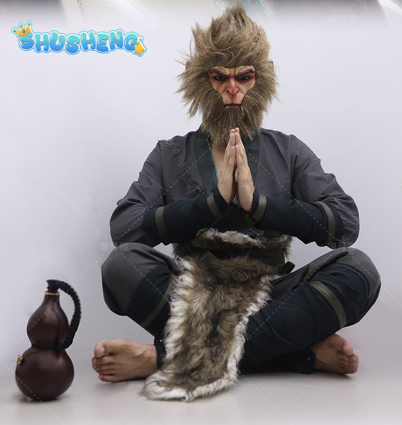 The Destined One Cosplay Game Black Myth Wukong Cosplay Costume Uniform Apron Mask Prop Set Halloween Party Stage Outfit for Man