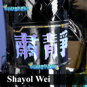 Naraka: Bladepoint Shayol Wei Cosplay Costume Anime Shayol Wei E-sports PU Jacket Halloween Costumes