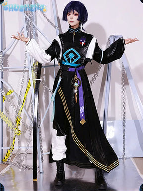 Cosplay Costume Game Genshin Impact Wanderer Men Handsome Unifrom Halloween Comic-con Party Suit Plus Size XS-3XL