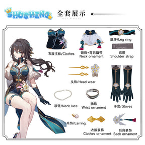 Ruan Mei Cosplay Game Honkai Star Rail Ruan Mei Cosplay Costume Party Outfits Costume Wig Shoes Full Set for Women