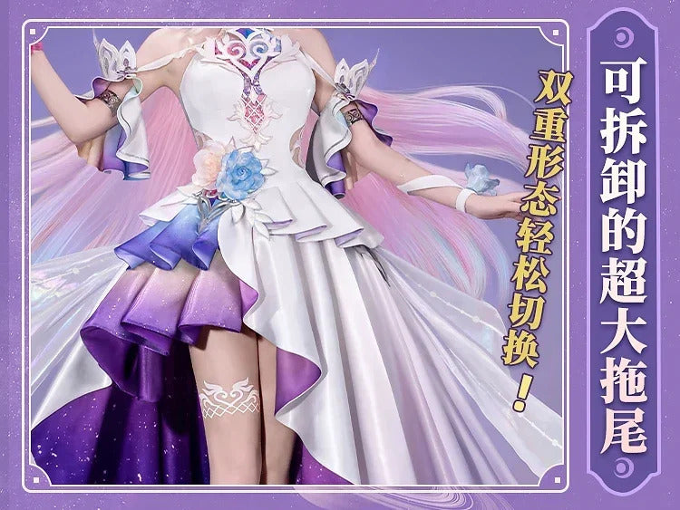 Shusheng-R Honkai: Star Rail Cyrene Women Elegant Dress Uniform Cosplay Costume Headwear props Halloween Party Role Play Outfit