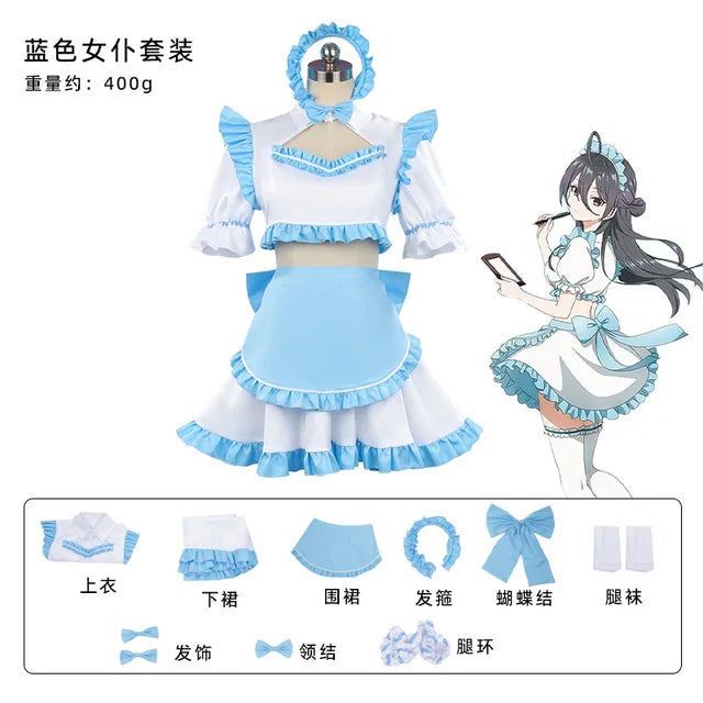 Anime Roshidere Alya Alisa Mikhailovna Kujou Cosplay Maid Costume Wig Yuki Suou Dress Maid Skirt Ayano Kimishima Halloween Women