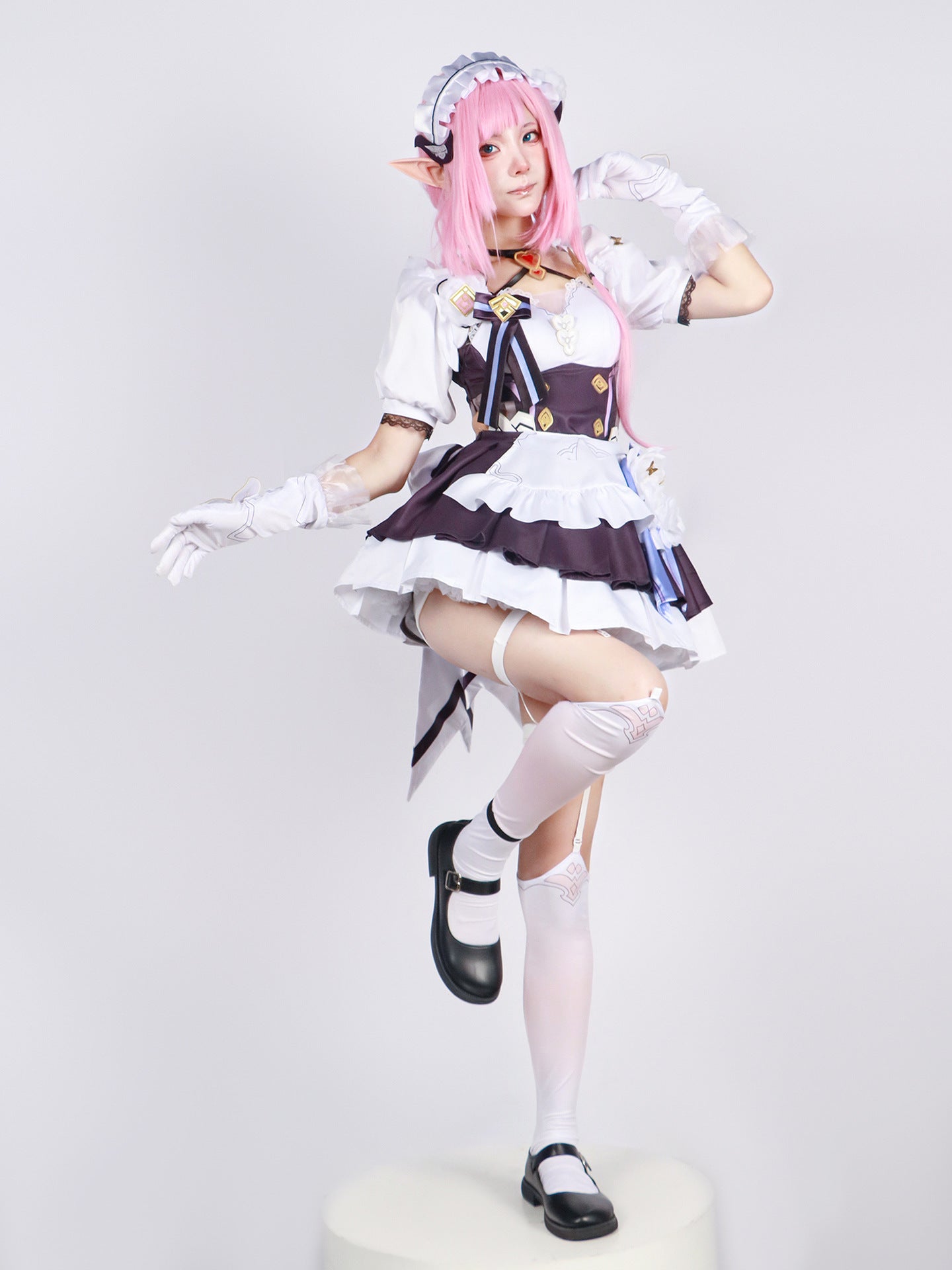 Elysia Cosplay Costume Honkai Impact 3 Carnival Maid Uniform Wig Anime Halloween Costumes Women Game