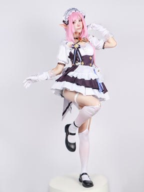 Elysia Cosplay Costume Honkai Impact 3 Carnival Maid Uniform Wig Anime Halloween Costumes Women Game