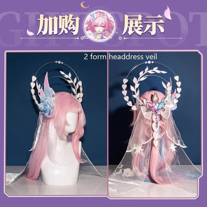 Shusheng-R Honkai: Star Rail Cyrene Women Elegant Dress Uniform Cosplay Costume Headwear props Halloween Party Role Play Outfit