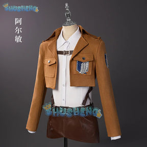 Attack on Titan‌ Eren Mikasa Levi Armin Hange Historia Reiss Cosplay Costume Scout Regiment‌ Uniform Halloween Carnival Party