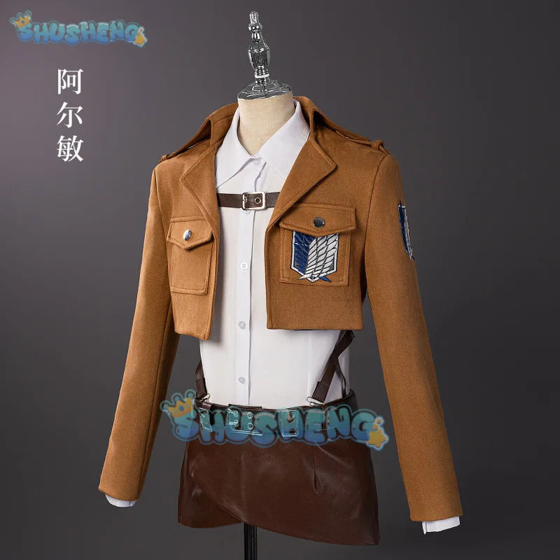 Attack on Titan‌ Eren Mikasa Levi Armin Hange Historia Reiss Cosplay Costume Scout Regiment‌ Uniform Halloween Carnival Party