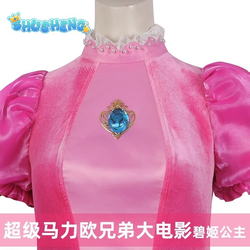 Super Bros Game Movies Luigi Brother Princess Peach Dress Halloween Cosplay Masquerade Stage Performance Costume