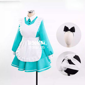Shusheng-R Miku Cosplay Costume Alice's Maid Dress Full Set Uniform Role Play Halloween Carnival Party Outfit for Women