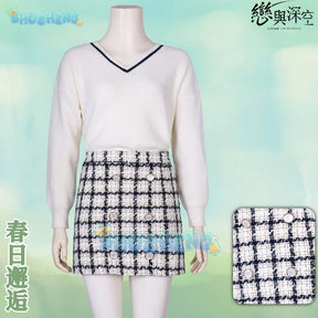 Love and Deepspace Heroines Cosplay Costume Encounter in Spring Halloween Party Dress Scarf Waist Set Women's Elegant Uniform