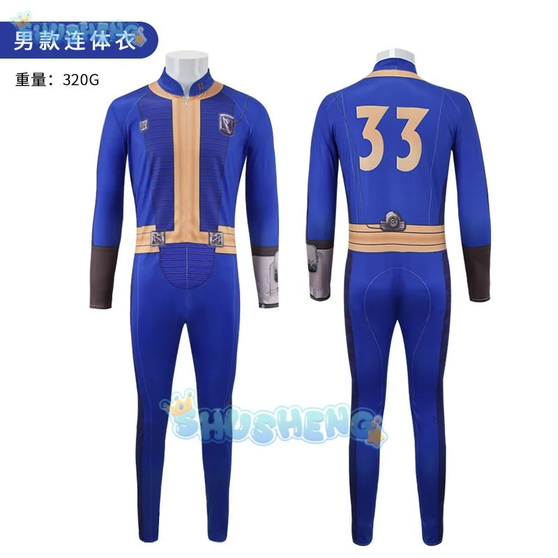 Lucy MacLean Cosplay Costume Fallout Season 1 Vault 33 Female Male Survivor Suit Jumpsuit Uniform Halloween Party Women Men Props