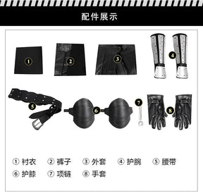 Geralt Witcher 3 Wild Hunt Cosplay Geralt Costume Men Handsome Black Leather Coat Belt Gloves Party Halloween Uniform Full Set