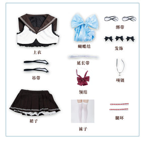 Shusheng-R Azur Lane IJN Yukikaze Cosplay Costume JK Uniform Lovely Uniform Halloween Party Role Play Outfit Women