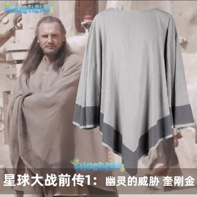 Fantasia Qui Gon jinn Cosplay Cloak Costume Halloween Carnival Part Suit