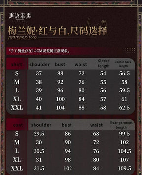 Reverse:1999 Melania Cosplay Costume Cosplay Costume Red and White Uniform Halloween Carnival Party Christmas Clothing