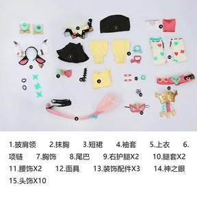 Shusheng-R Game Varesa Genshin Impact Cosplay Costume Strapless skirt top tail mask prop wig Halloween sweet uniform Woman New set XS-XXL