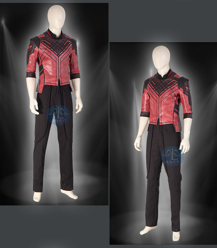 Movie Master of Kung Fu Cosplay Costumes Shang-Chi and the Legend of the Ten Rings PU Tops Pants Shoes Halloween Adult Suits