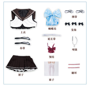 Shusheng-R Azur Lane IJN Yukikaze Cosplay Costume JK Uniform Lovely Uniform Halloween Party Role Play Outfit Women