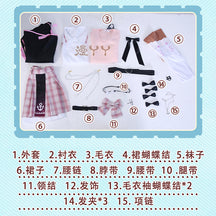 Anime Virtual YouTuber VTuber Minato Aqua Cosplay Costume Hololive Girls Aqua JK Pink School Uniform Cute Bowknot Halloween Suit
