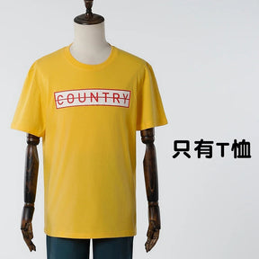 Taro Sakamoto Cosplay Anime Costume Sakamoto Days Lu Shaotang Yellow Pants Apron Glasses Halloween Party Women Men T-Shirt