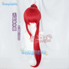 Wuthering Waves Yinlin Cosplay Wig Long Red Hair Ponytail Electro Congenital Resonator Jinzhou Halloween Party for Women Props