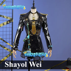 Naraka: Bladepoint Shayol Wei Cosplay Costume Anime Shayol Wei E-sports PU Jacket Halloween Costumes