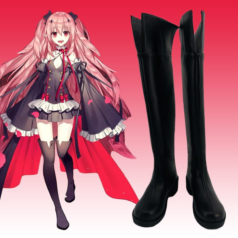 Krul Tepes Cosplay Seraph of The End Seraph of The End Vampire Uniform Wig Dress Headwear Cos Halloween Party Carnival Party Set