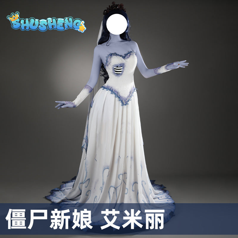 Diaguise Emily Cosplay Dress Woman Tim's Bride Victor's Wife Emily Long Dress Ghost Gothic Dress Halloween Costumes for Woman