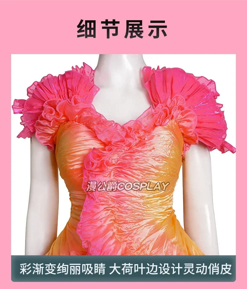 Wicked‌ Cosplay Costume Gradient Dress Uniform Halloween Carnival Party Christmas Play Role Clothes Clothing for Women