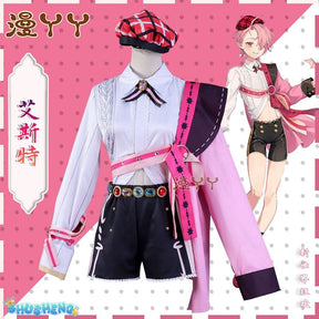 Aster Role-playing Costume Game Nu Carnival Aster Cosplay Outfits Halloween Party Set Short Pink Hair Role Play