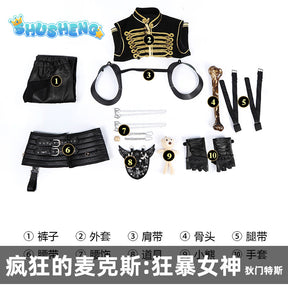 Dementus Cosplay Costume Furiosa Fantasia Mad Disguise Max Halloween Carnival Party Clothes