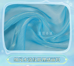 Honor of Kings Dolia Cosplay Wig 80cm Long New Heroine Mermaid Doria Blue Cosplay Anime Heat Resistant Synthetic Wigs