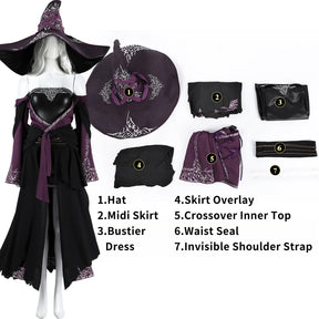 Shusheng-R Elden Ring Recluse NIGHTREIGN Full Set Dress Uniform Props Accessories Women Halloween Carnival Party