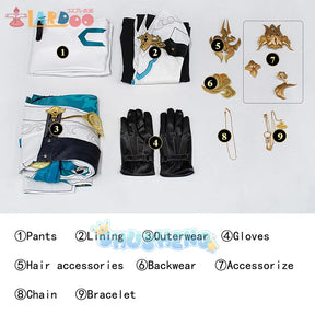 Anime Game Honkai Star Rail Luocha Cosplay Costume Uniform Outfit Gloves Xianzhou Luofu Trader Role Play Party