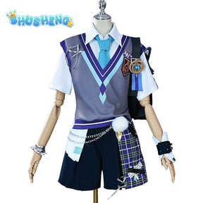 Shusheng Wander/Scaramouche Cosplay Genshin Impact Costume Coffee Jointly-Designed Fashion Outfit Daily Wear Role Play Clothing