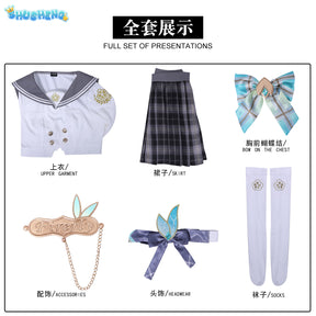 Anime Game Honkai Star Rail Fireflies Spring Missive Cosplay Clothing Full Set Costume Outfits For Woman JK Dress Cosplay Party